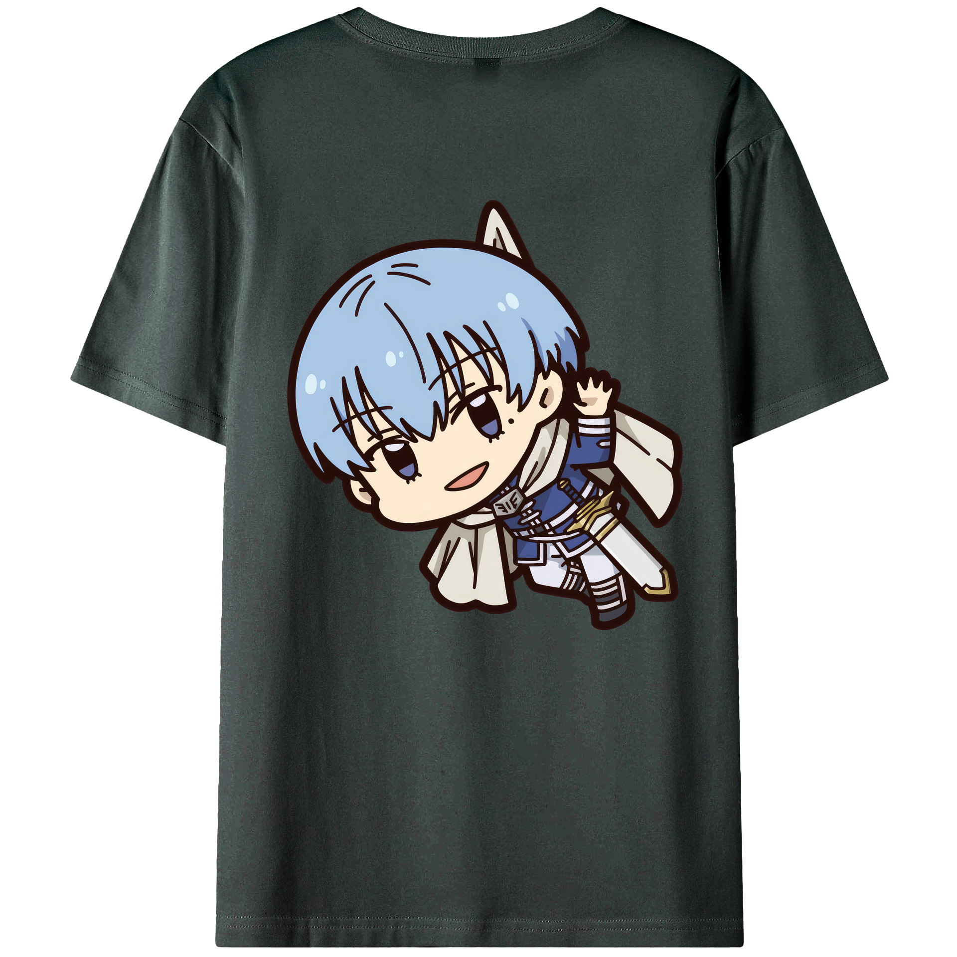 （画像用） 葬送のフリーレン Frieren 綿100％ メンズ半袖Tシャツ（バックプリント） 通気性